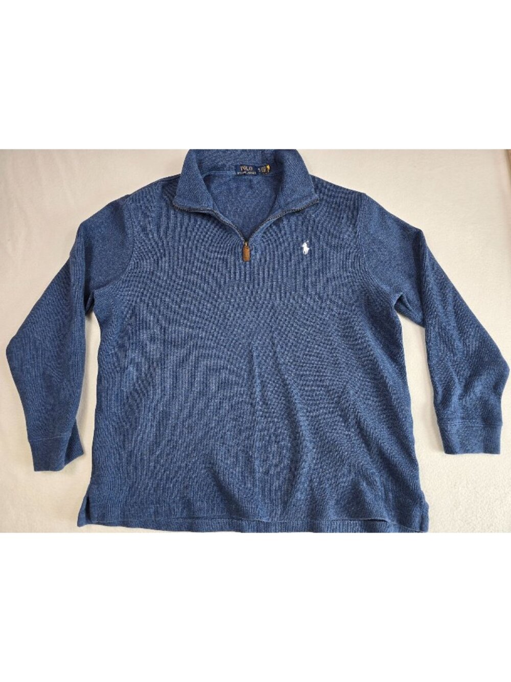 Polo Ralph Lauren Mens XL Blue 1/4 Zip Pullover Sweatshirt 100% Cotton
